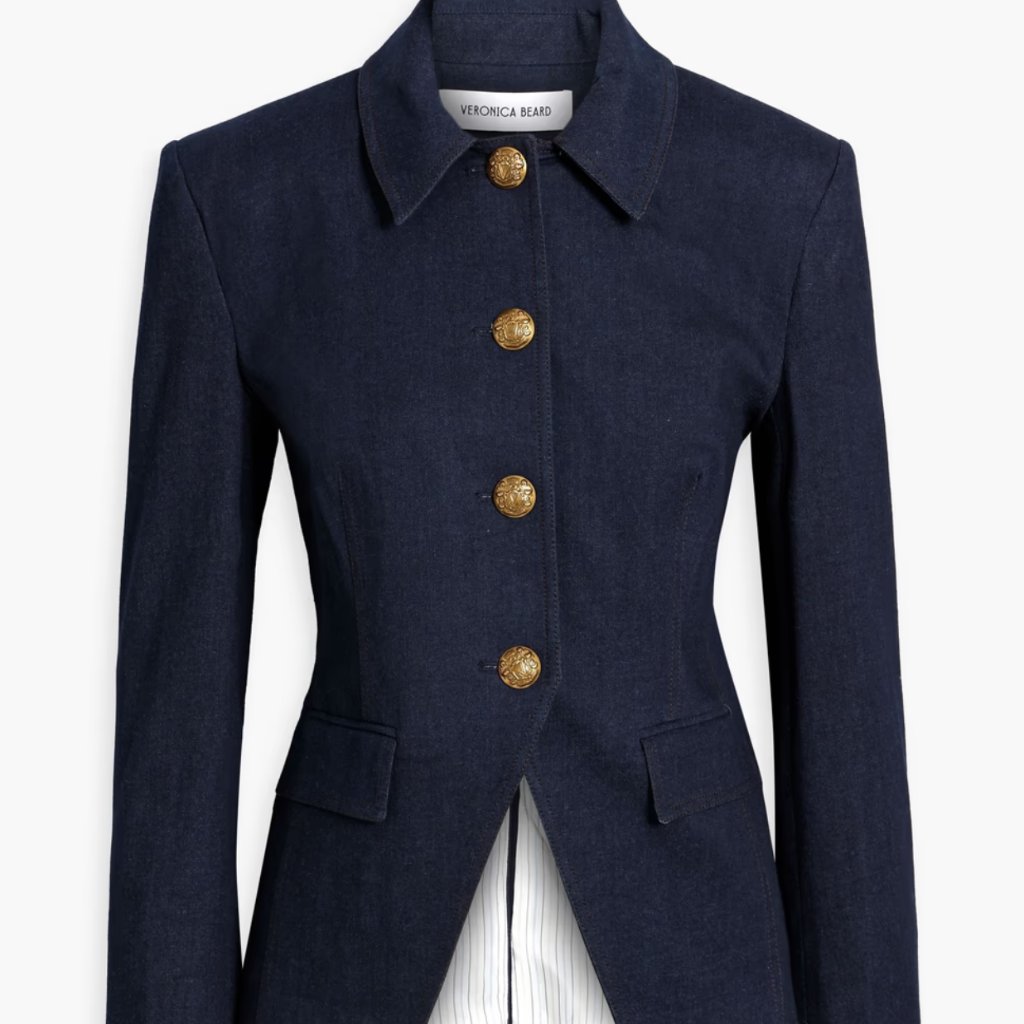 Veronica Beard Aire Dickey Blazer Denim Cotton Jacket Size 6 New Tag $698